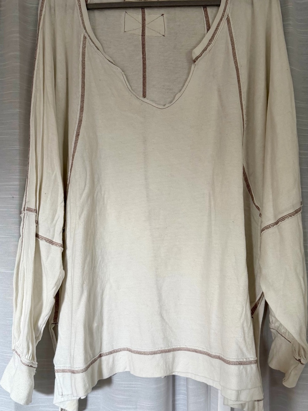 Free People We The Free Cream Oversized Exposed Seam